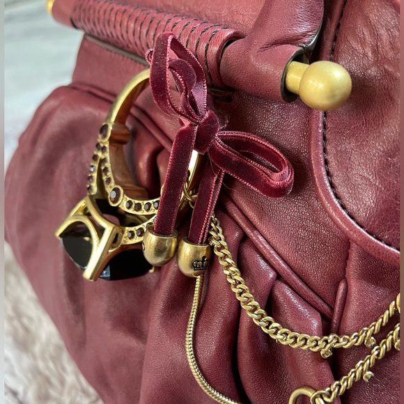 Y2K Juicy Couture Leather Plum Purple Red Handbag - Picture 5 of 7